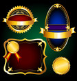 Set of golden vintage labels Set of golden vintage labels vector image