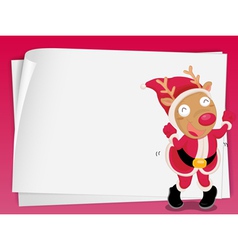 Reindeer and paper sheets vector image