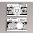 Retro photo cameras set vector image