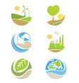 The logos on the theme ecology vector image