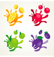 Fruit splash set Fruit splash set vector image