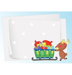 Paper sheets and a reindeer vector image