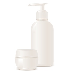Cosmetics soap and gel containers vector image