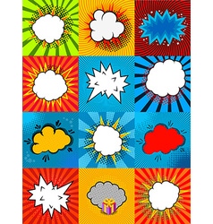 Set of comic style speech bubbles with colorful vector image