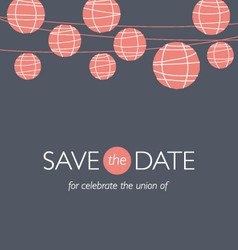 Wedding invitation balloons paper lamps vector image