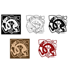 Celtic dog with knots vector image