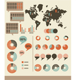 Retro infographics and UI elements vector image