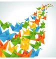 Origami paper birds flight abstract background vector image