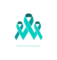 Ovarian Teal Ribbons AwarenessSupport vector image