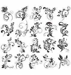 Floral elements for design vector image