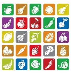 Fruits and vegetables set vector image