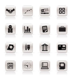 Simple business and office icons vector image