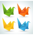 Origami paper birds collection vector image