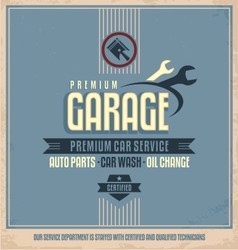 Auto service retro poster design vector image