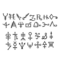 Medieval Alchemical Signs of Grimoire Magic Book vector image