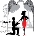 Man proposes a woman vector image