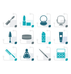 Stylized cosmetic and make up icons Stylized cosmetic and make up icons vector image