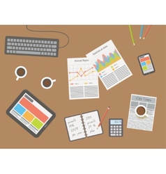 Workplace office desk vector image