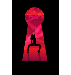 Silhouette of dancing girl vector image