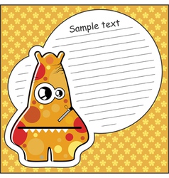 Monster with message cloud vector image