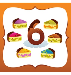 Collection Sweet Numbers for Kids 6 vector image