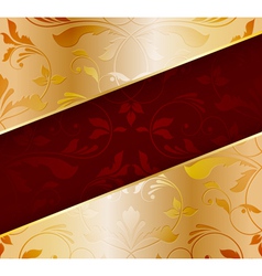 Golden floral background vector image