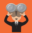 Businessman with binoculars vector image