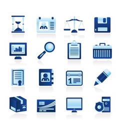 Simple business and office icons vector image
