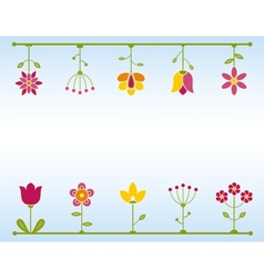 Retro Flower frame vector image