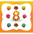 Collection Sweet Numbers for Kids 8 vector image