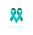 Teal Ribbons Ovarian Cancer Awareness vector image