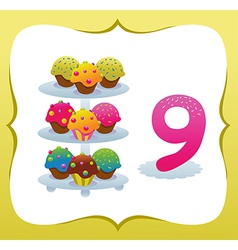 Collection Sweet Numbers for Kids 9 vector image