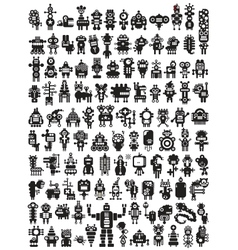 Big set of icons with monsters and robots vector image