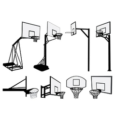 Basketball hoop silhouettes vector image