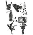 Urban music icons vector image