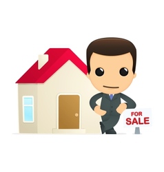 Funny cartoon boss vector image