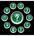 Glossy green buttons with symbols vector image