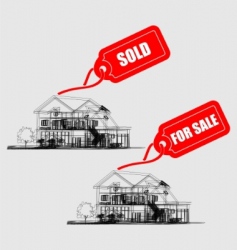 Wireframe of cottage vector image