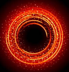 Abstract burning fire circle top view vector image
