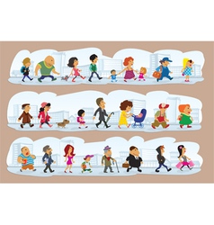 Characters on street vector image