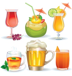 Set of drinks vector image