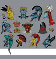 Heraldic heads vector image
