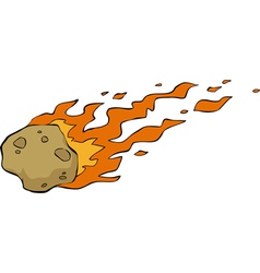 Meteorite on fire vector image
