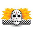 Hockey mask on fire vector image