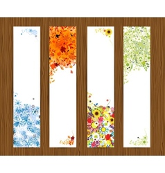 Four seasons - spring summer autumn winter Banners vector image