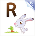 Animal alphabet for the kids R for the Rabbit vector image