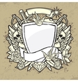 Grunge Label with Shield vector image