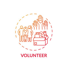Community engagement red gradient concept icon Vector Image