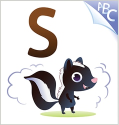 Animal alphabet for the kids S for the Skunk vector image