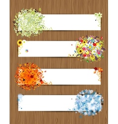 Four seasons - spring summer autumn winter Banners Four seasons - spring summer autumn winter Banners vector image